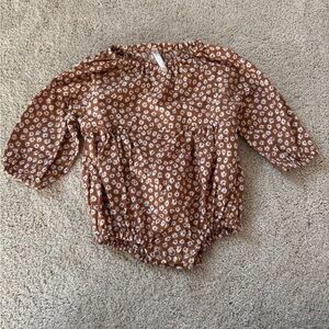 Rylee + Cru Brown Floral Kids One Piece 6-12m